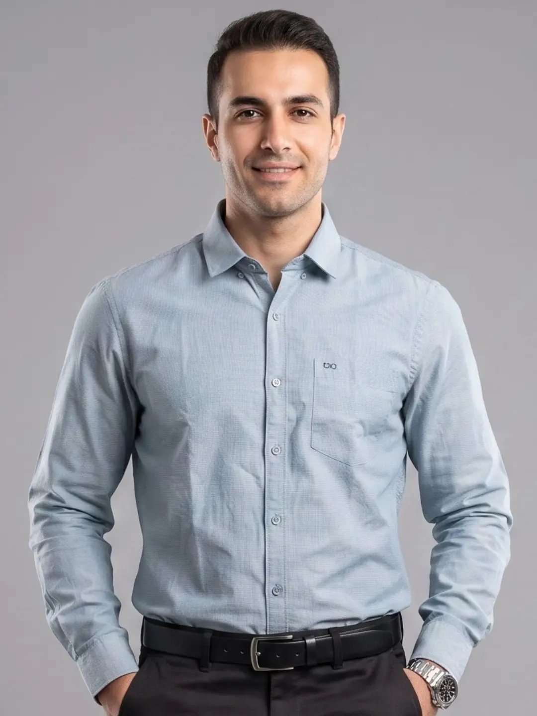 LIVE IN Men Grey Slim Fit Solid Casual Shirt - LS12F311PSOG
