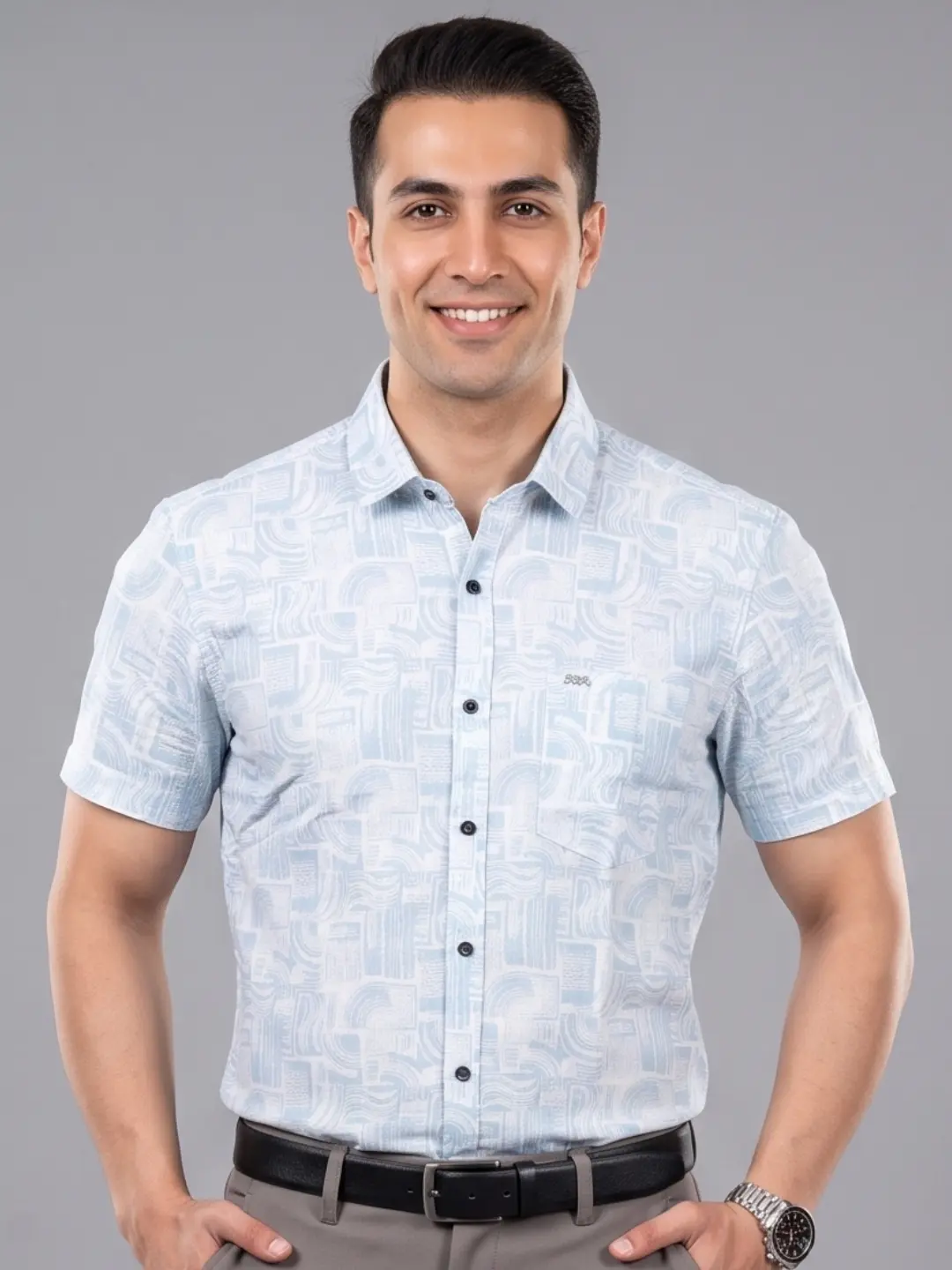 LIVE IN Men White Slim Fit Printed Casual Shirt - LS12H369PPOU