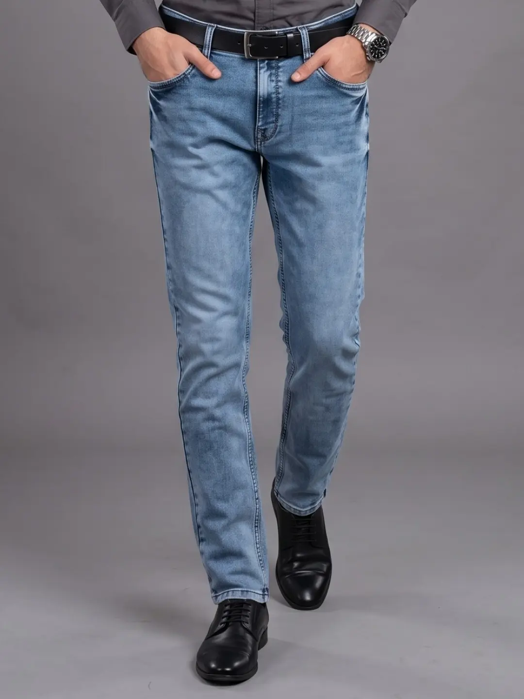 LIVE IN Blue Skinny Fit Solid Denim Jeans-LJP12I107KU2