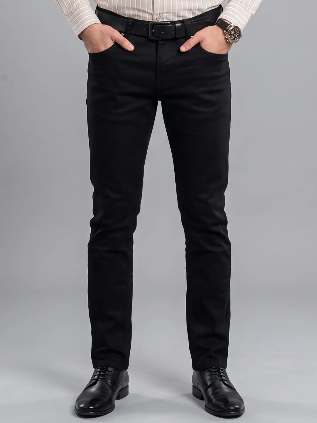 LIVE IN Black Skinny Fit Solid Denim Jeans-LJP12M114KB1