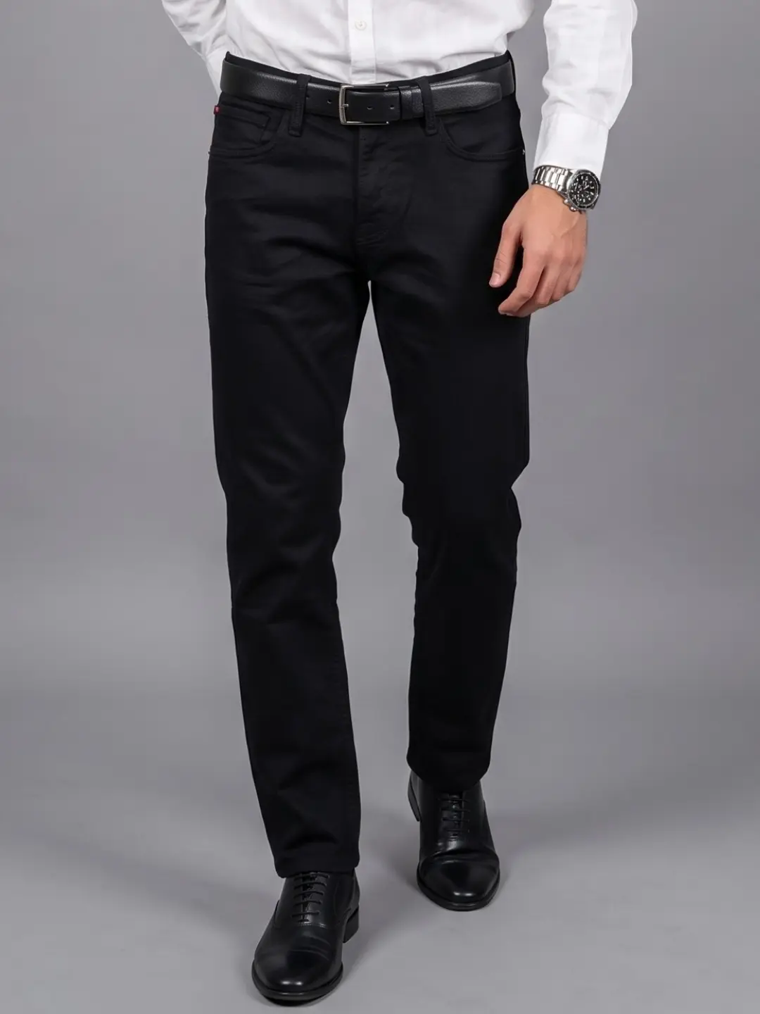 LIVE IN Black Regular Fit Solid Denim Jeans-SLJP12M141KB