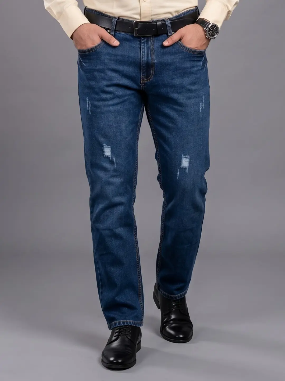 LIVE IN Blue Regular Fit Solid Denim Jeans-SLJP12S136TU