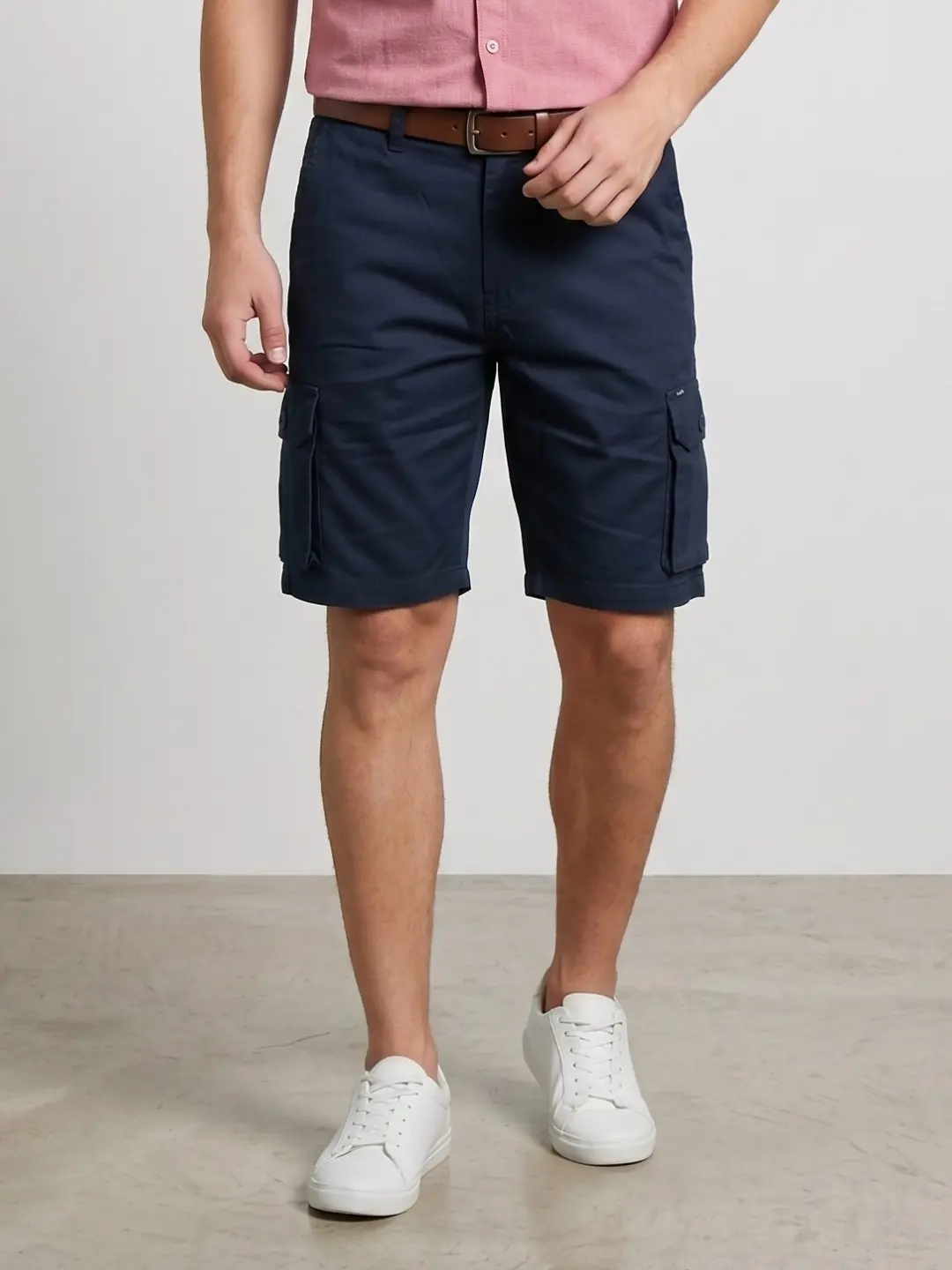 LIVE IN Black Regular Fit Solid Cotton Shorts-LCS12I108CT5