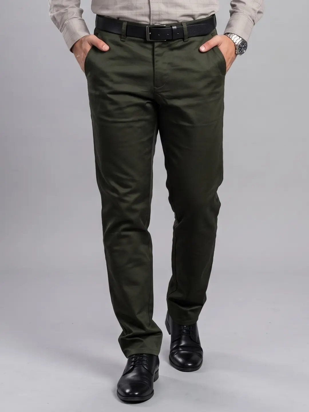 LIVE IN Brown Regular Fit Solid Satin Casual Trousers-SLF-DB